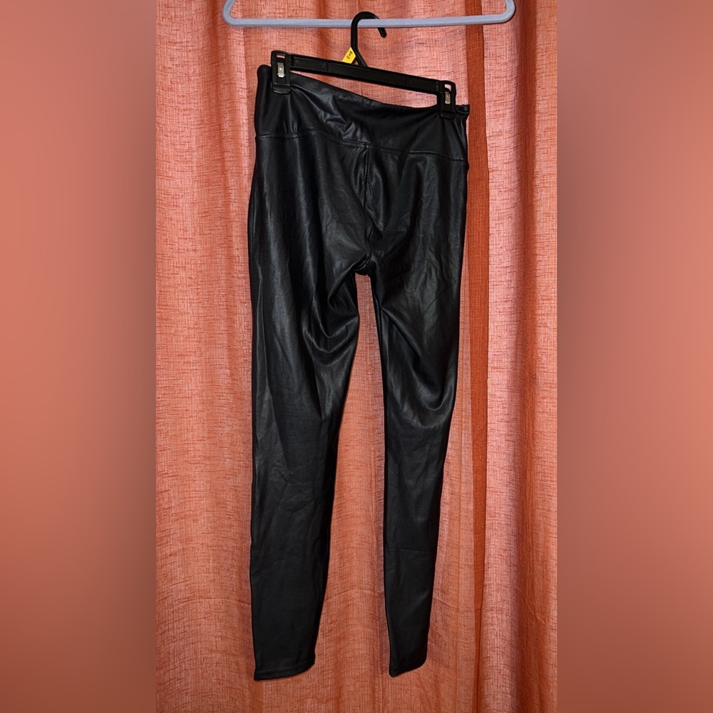 Black leather leggings